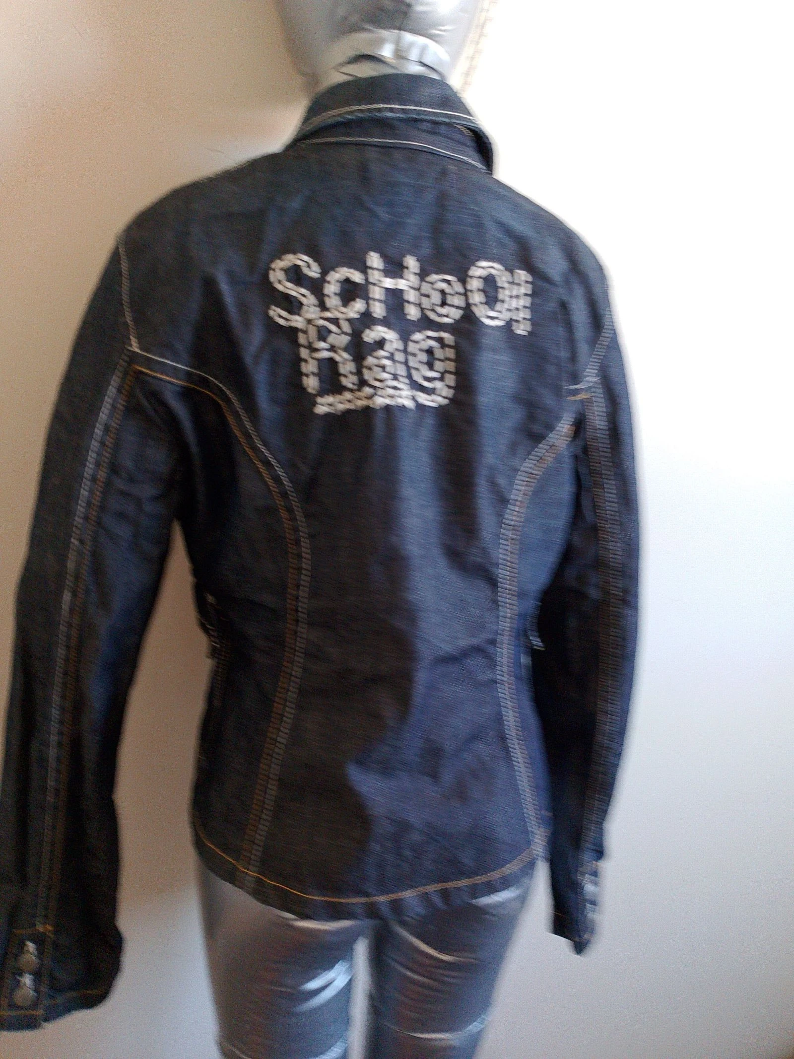 Veste blazer em denim cru School Rag – Bordados artesanais – Tamanho 3 – photo 6